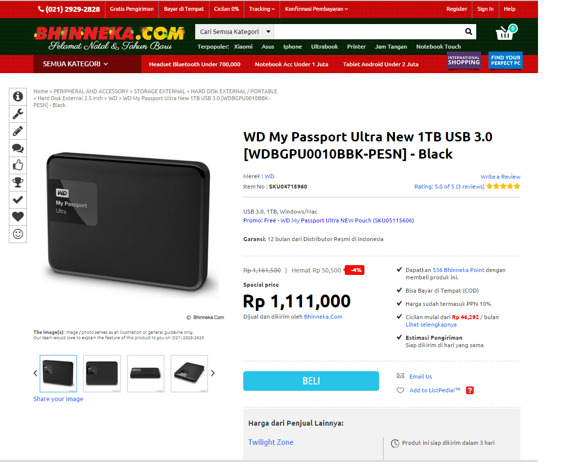 WD My Passport Ultra 1TB : Feature Berlimpah &amp; Tersedia Berbagai Macam Warna