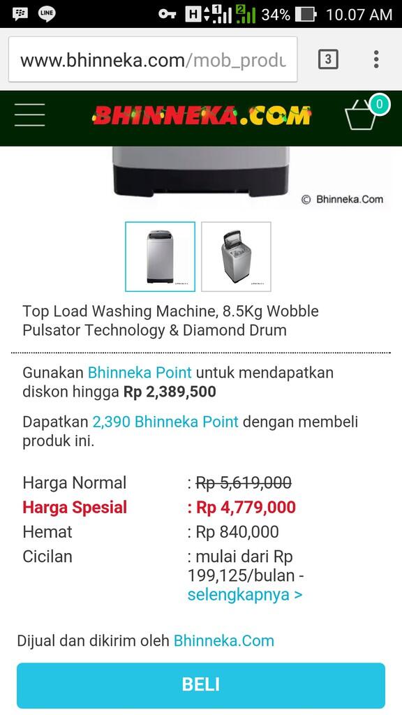 Mesin Cuci Samsung Bebas WA85H4000HA