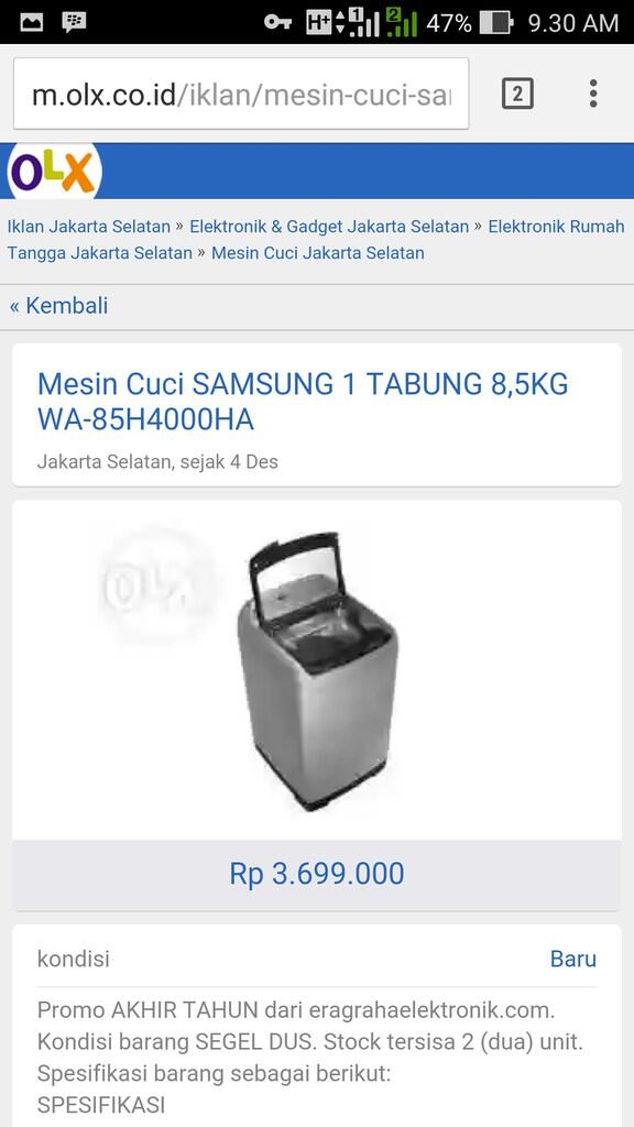 Mesin Cuci Samsung Bebas WA85H4000HA