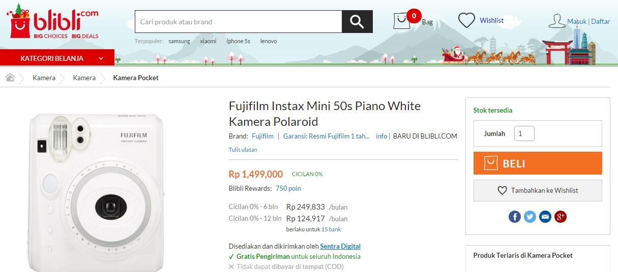 mau nyari kamera fujifilm instax mini 50s nih