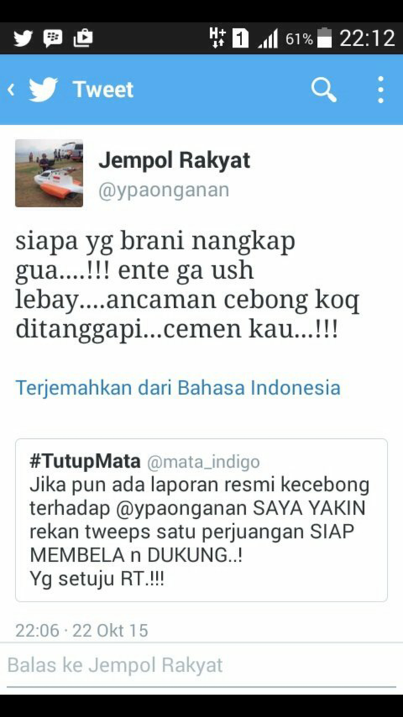 Breaking News : Sering Fitnah Jokowi di Twitter Y.Paonganan bisa bebas berkat Yusril