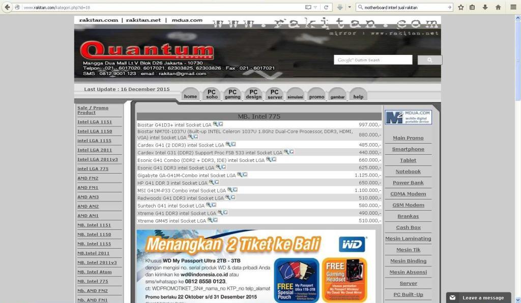 Motherboard LGA 775: Bandingin harga dari toko Enterkomputer, Rakitan, RakitOnline