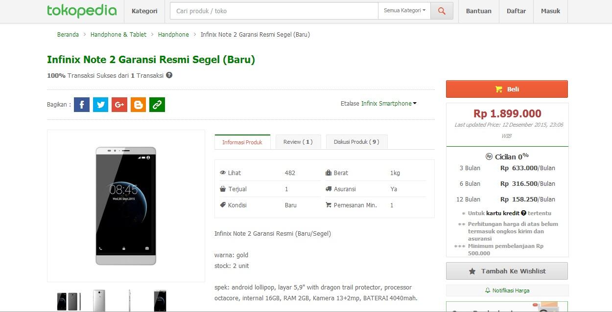 Infinix Note 2 X600 4G LTE Temukan Penawaran Terbaikmu Di Sini (HOT)