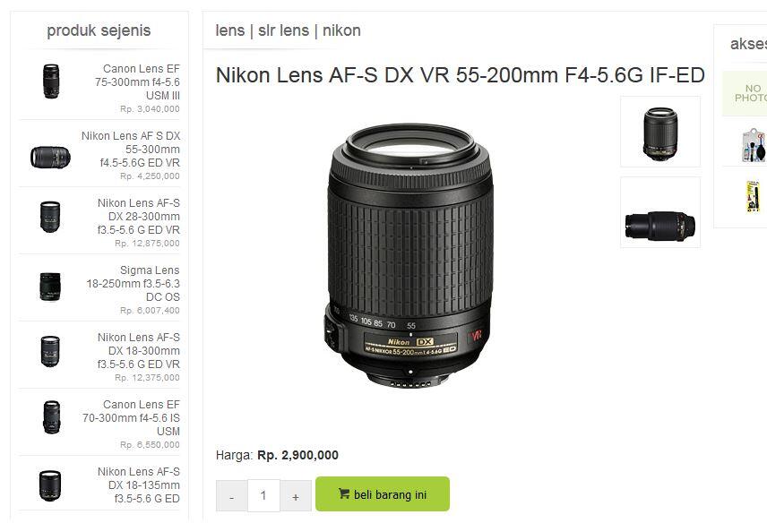 Nikon Lensa AF-S DX VR Zoom 55-200mm f/4-5.6 IF-ED: Lapak paling murah nih gan
