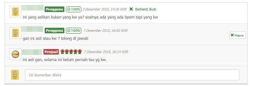 Hati - hati membeli salep Pi Kang Wang Palsu di Tokopedia