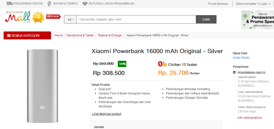 Xiaomi Powerbank 16000 mAh : Ada Yang Lebih Murah Gan , Mantep!