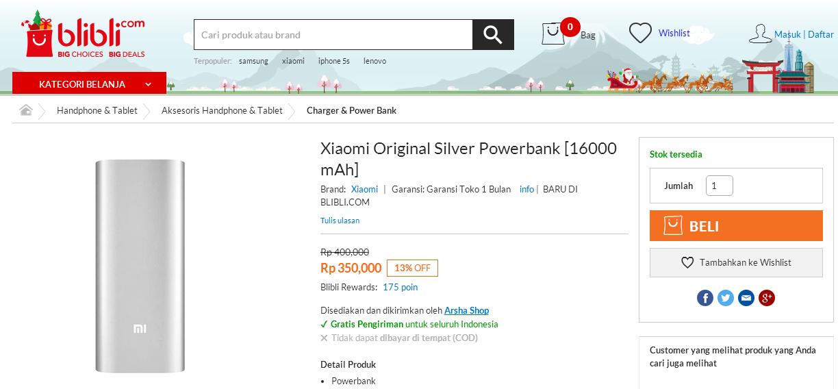 Xiaomi Powerbank 16000 mAh : Ada Yang Lebih Murah Gan , Mantep!