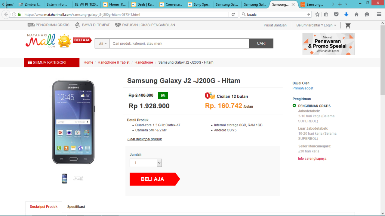 Samsung Galaxy J2 Hitam | Temukan penawaran harga termurah 