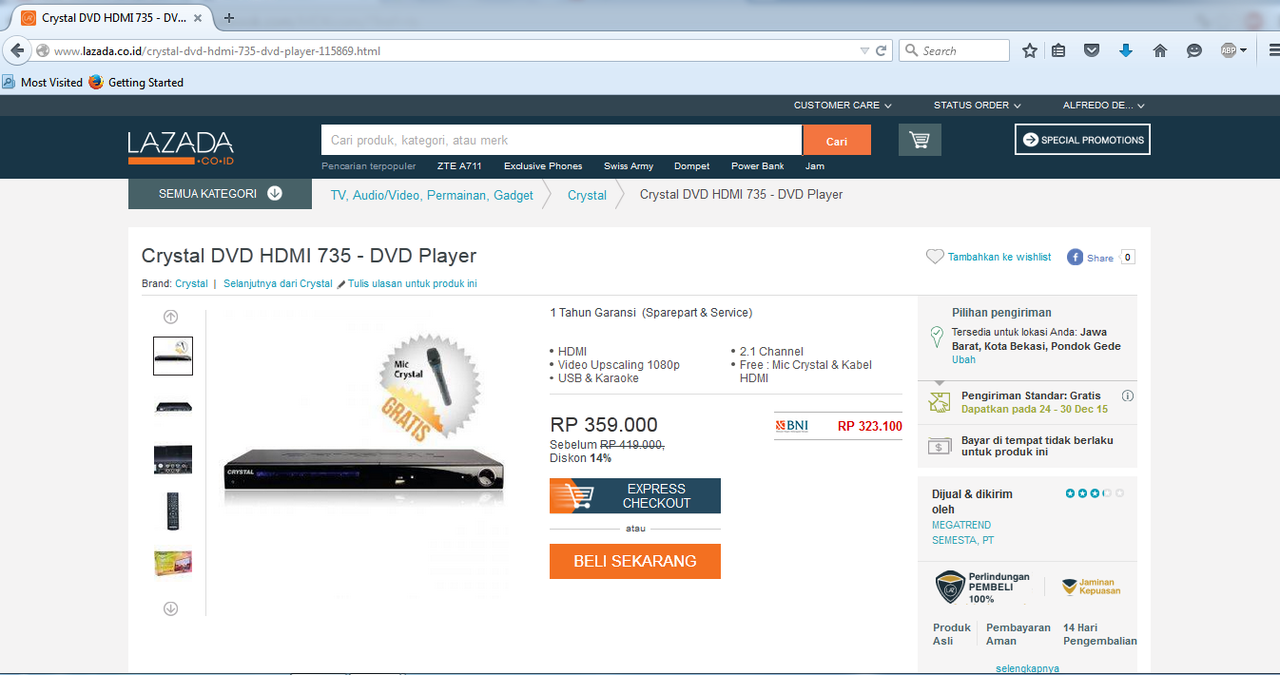 CRYSTAL DVD Player HDMI 735 Plus Mic, bikin suara agan merdu