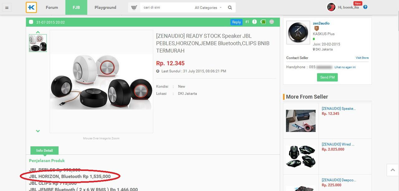 JBL Horizon Bluetooth Speaker : Temukan penawaran terbaik dari 4 toko online di sini