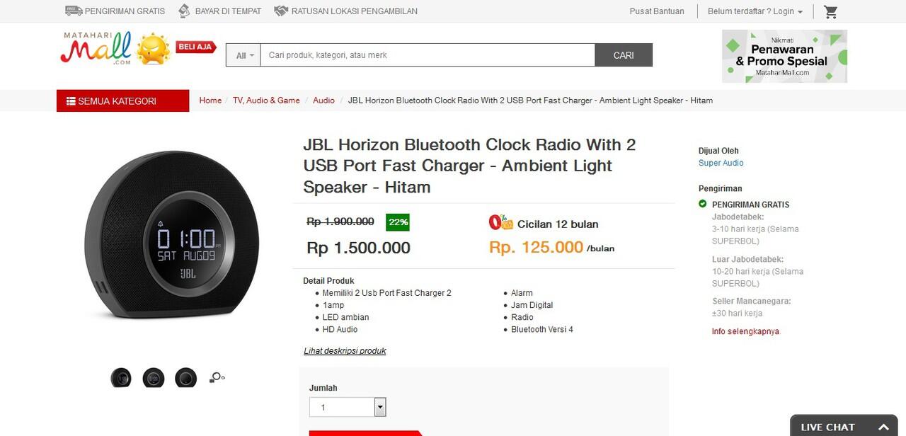 JBL Horizon Bluetooth Speaker : Temukan penawaran terbaik dari 4 toko online di sini