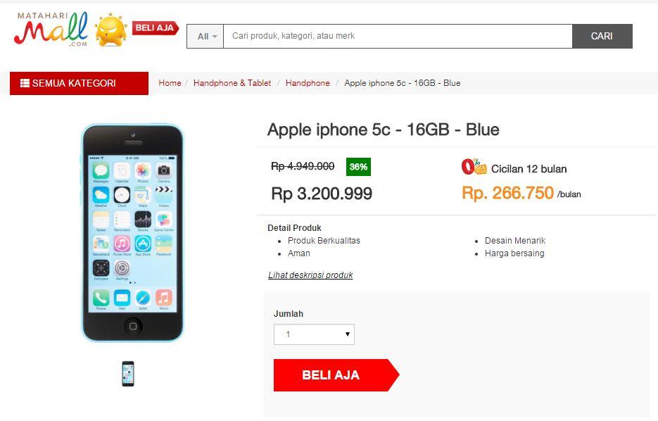Iphone 5c 16Gb : Apple Produk yang sesuai dengan Kantongmu!!