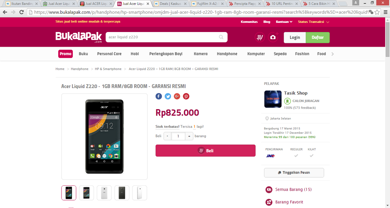 Smart phone Acer Z220 dengan harga yang mendekati 850.000