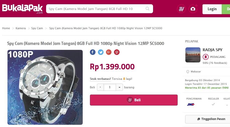 &#91;KEREN SADIS&#93; Spy Cam ( Kamera Model Jam Tangan ) SC5000 