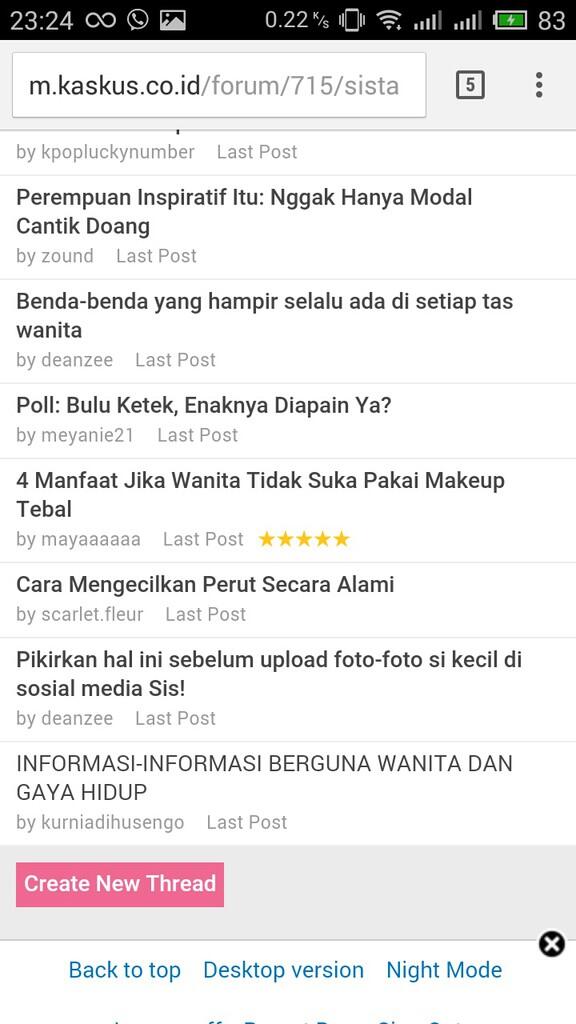 Sub forum baru: Sista