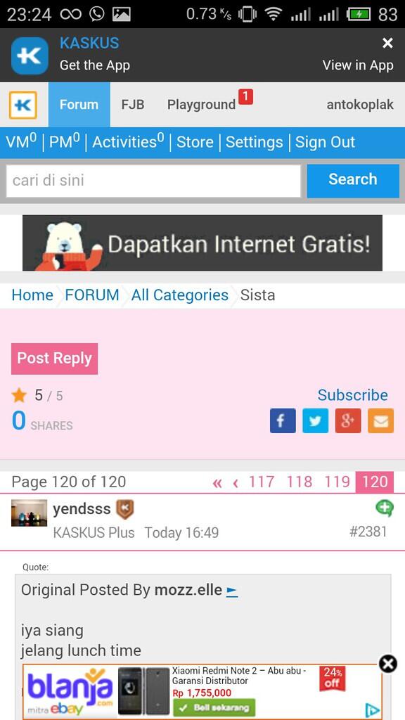 Sub forum baru: Sista