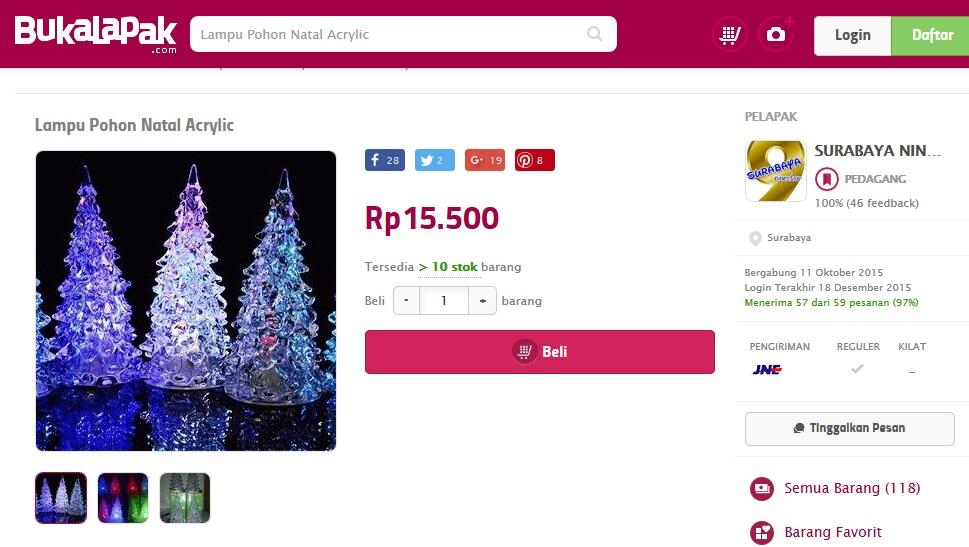 Pohon Natal Acrylic. Lampu Berubah 7 Warna  KASKUS