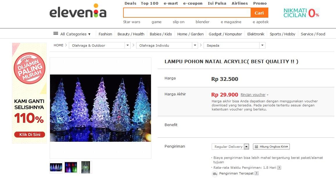 &#91;Kado Natal &amp; Tahun Baru&#93; Pohon Natal Acrylic. Lampu Berubah 7 Warna