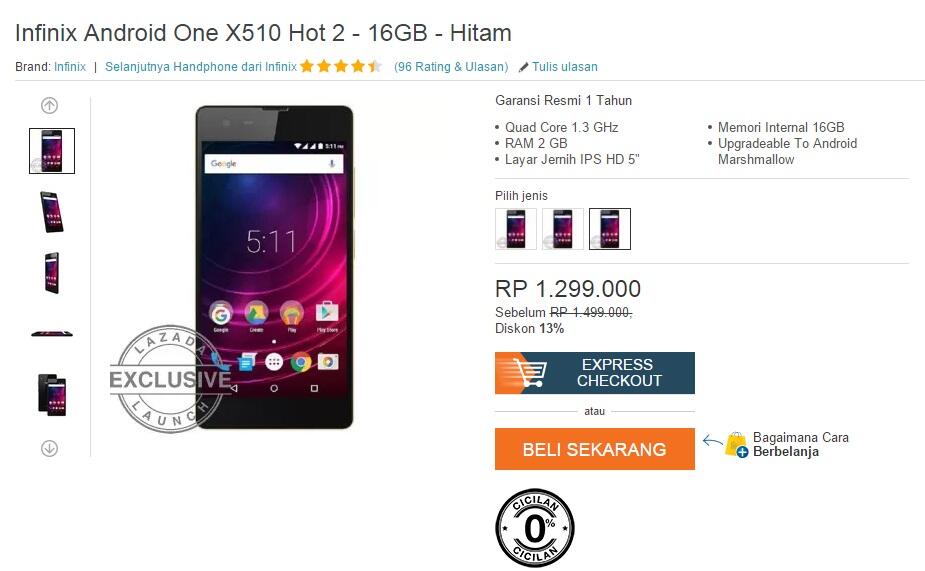 Infinix Hot 2: Temukan penawaran terbaik disini gan!