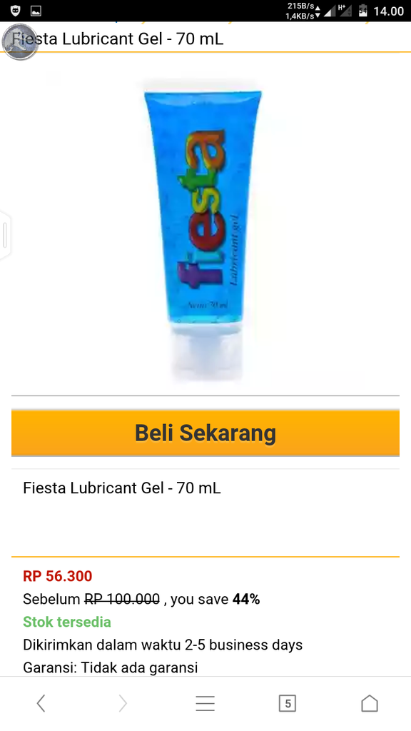 Fiesta Lubricant Gel - 70 mL: Temukan Harga Termurahnya Gan! 