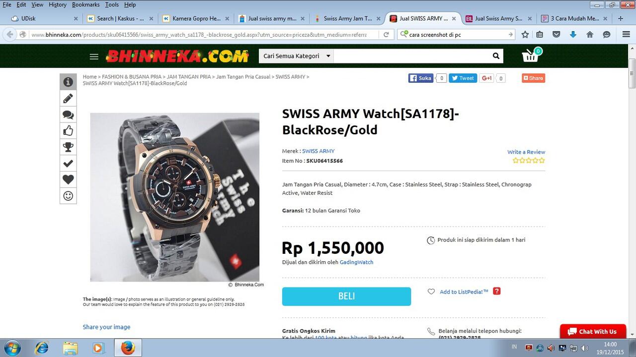 Swiss Army Jam Tangan Analog Pria SA 1178 &quot;perbandingan dari 3 toko&quot;