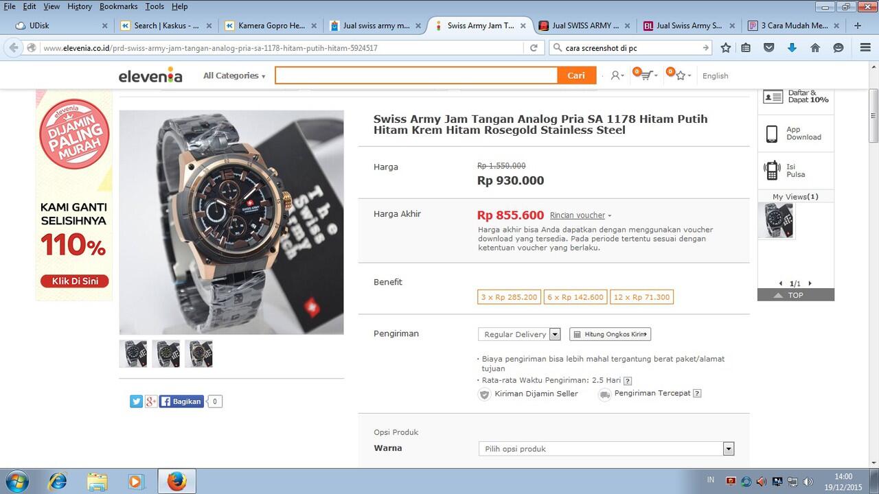 Swiss Army Jam Tangan Analog Pria SA 1178 &quot;perbandingan dari 3 toko&quot;