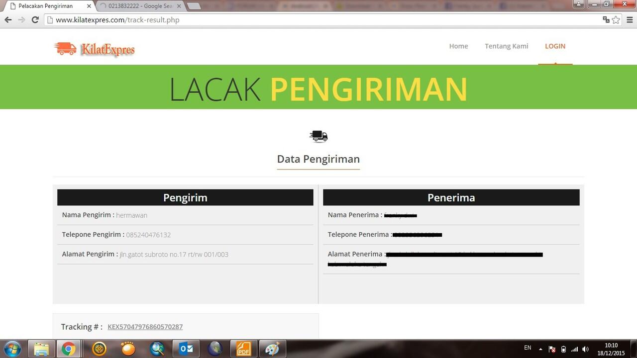 Waspada Penipuan Menggunakan Jasa Pengiriman Kilatexpres dengan CS 0213832222