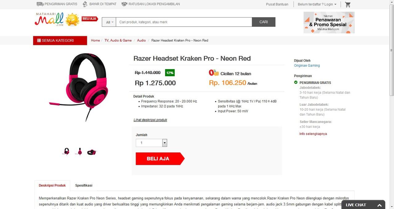 Headset Razer Kraken Pro Neon: 