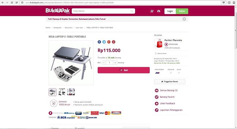 Meja Laptop: Sering disebut juga e-table, mana paling murah?
