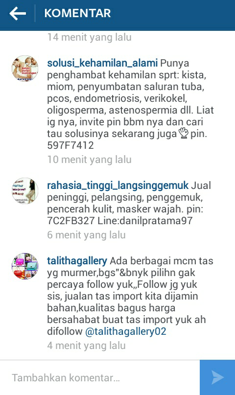 Tipe-tipe orang di instagram