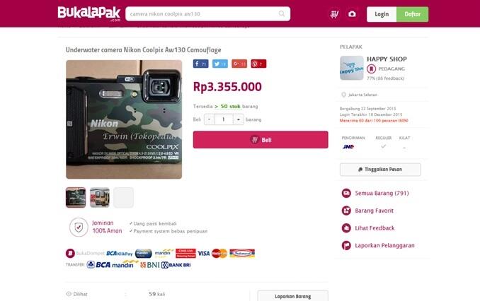 NIKON COOLPIX AW130 - Camouflage/Army : Wujud Kamera, dan Selisih Harga antar Lapak !