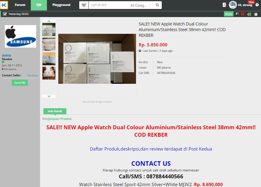 Apple Watch 42mm Seri MJ3V2ZP/A - Harganya Fantastis Bersaing Gan!!!