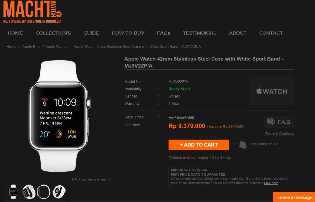 Apple Watch 42mm Seri MJ3V2ZP/A - Harganya Fantastis Bersaing Gan!!!