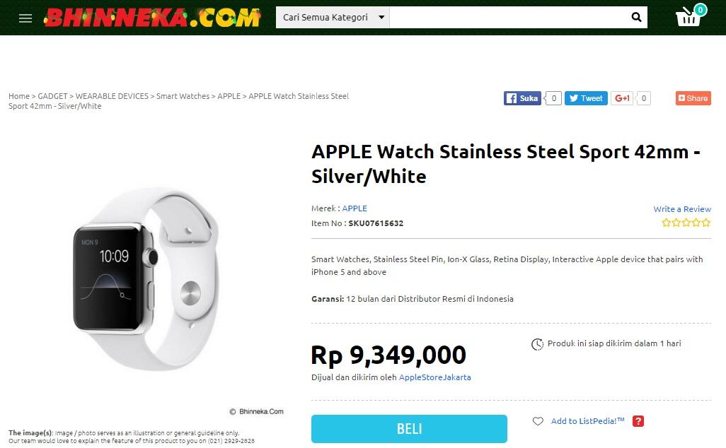 Apple Watch 42mm Seri MJ3V2ZP/A - Harganya Fantastis Bersaing Gan!!!