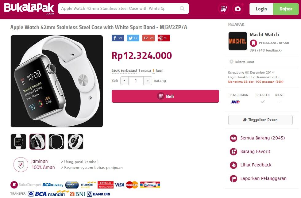 Apple Watch 42mm Seri MJ3V2ZP/A - Harganya Fantastis Bersaing Gan!!!
