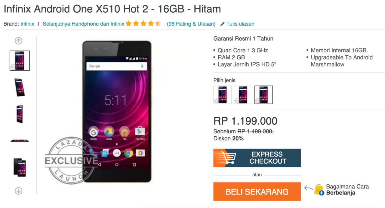 Infinix Android One X510 Hot 2