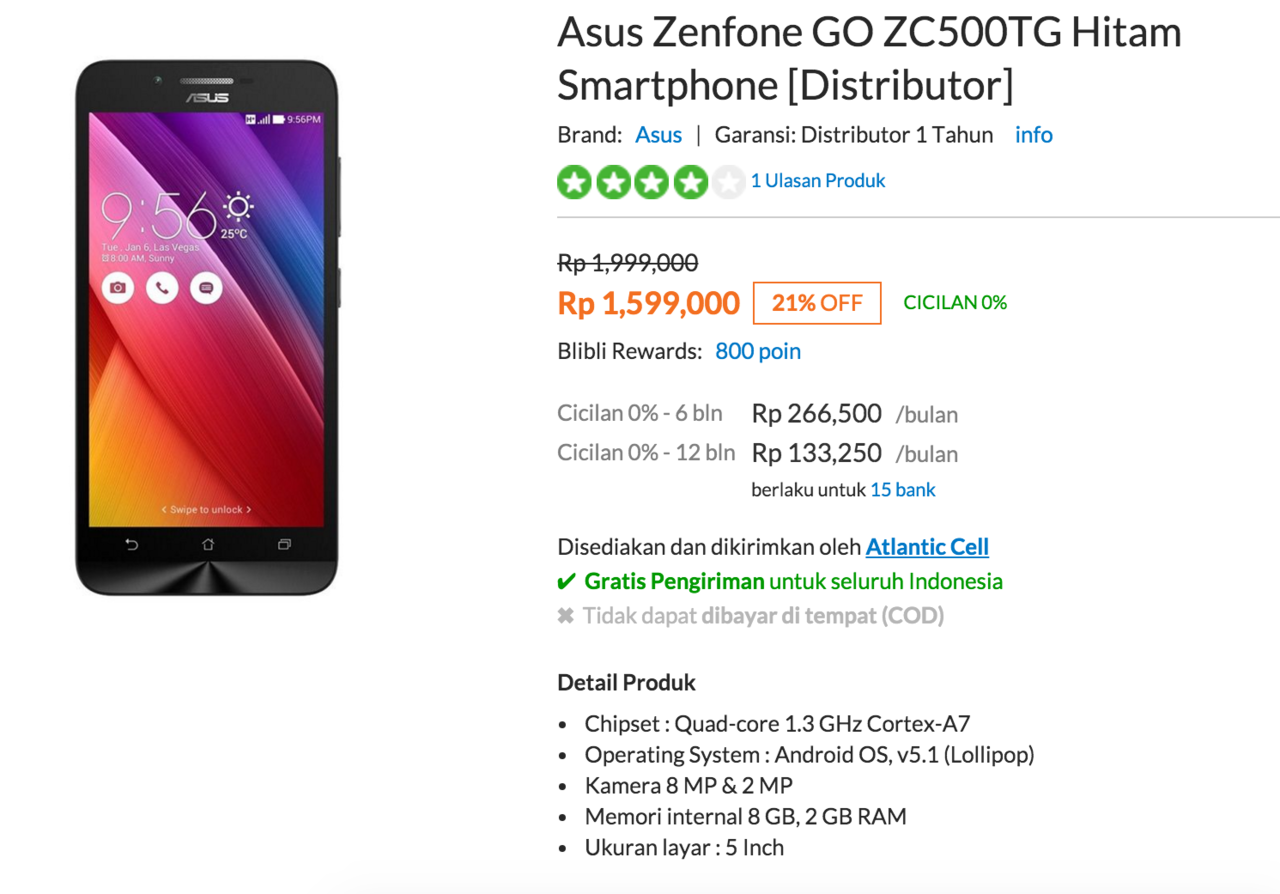 Asus Zenfone GO ZC500TG  KASKUS