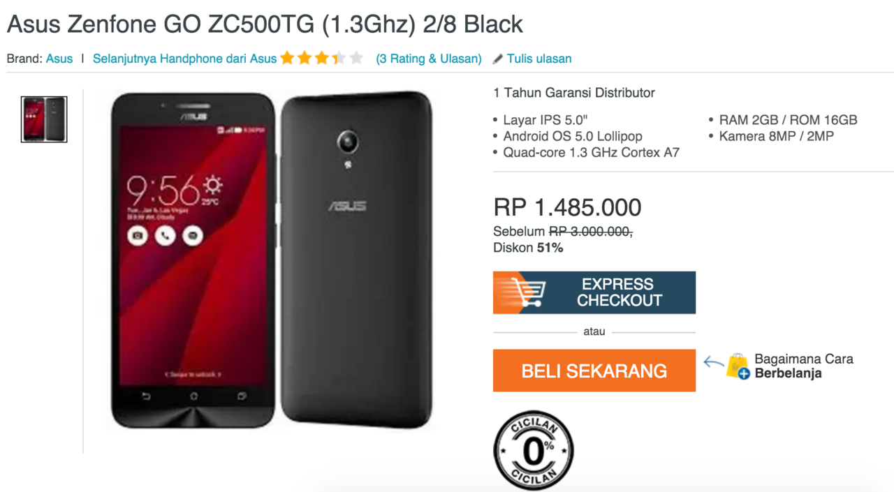 Asus Zenfone GO ZC500TG  KASKUS