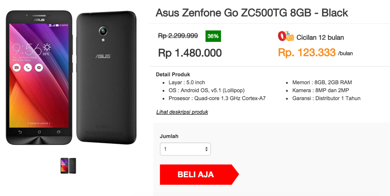 Asus Zenfone GO ZC500TG  KASKUS