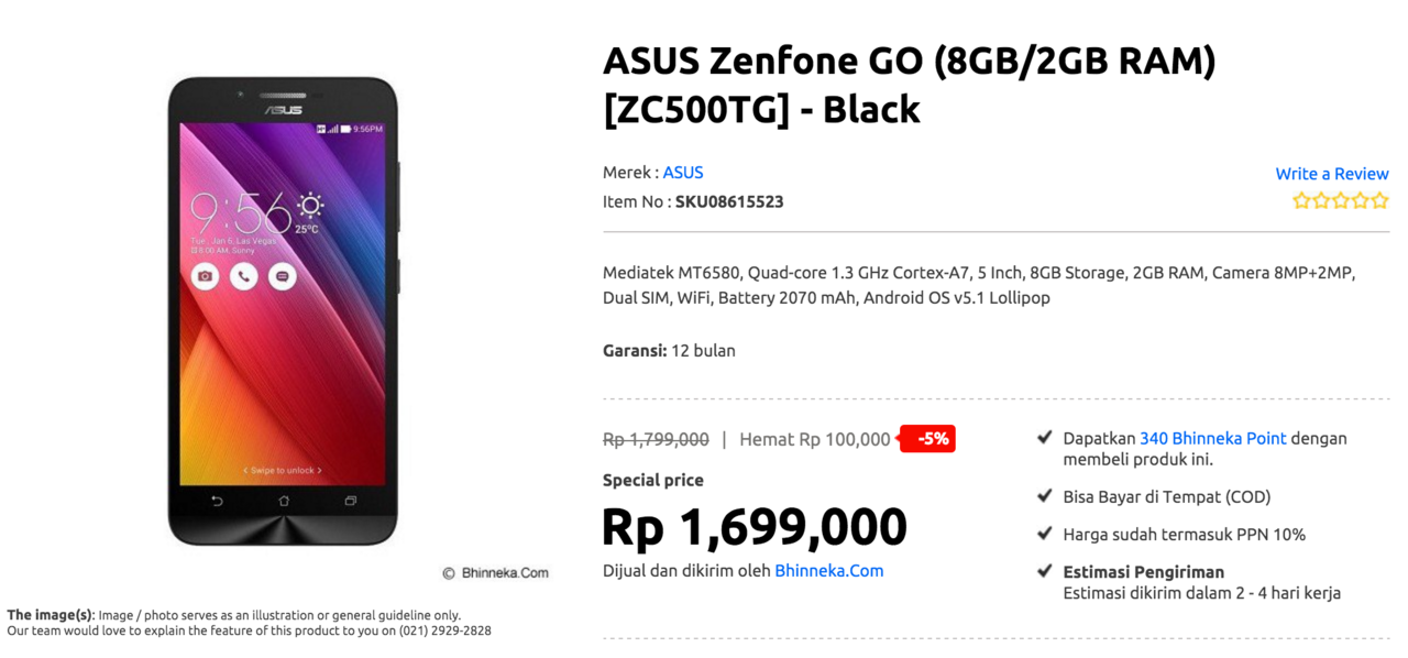 Asus Zenfone GO ZC500TG  KASKUS