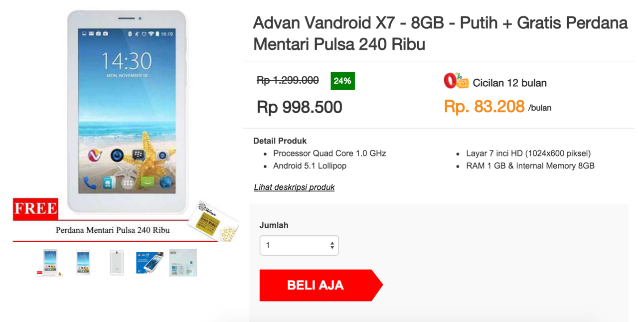 Advan Vandroid X7 Murah Meriah!!