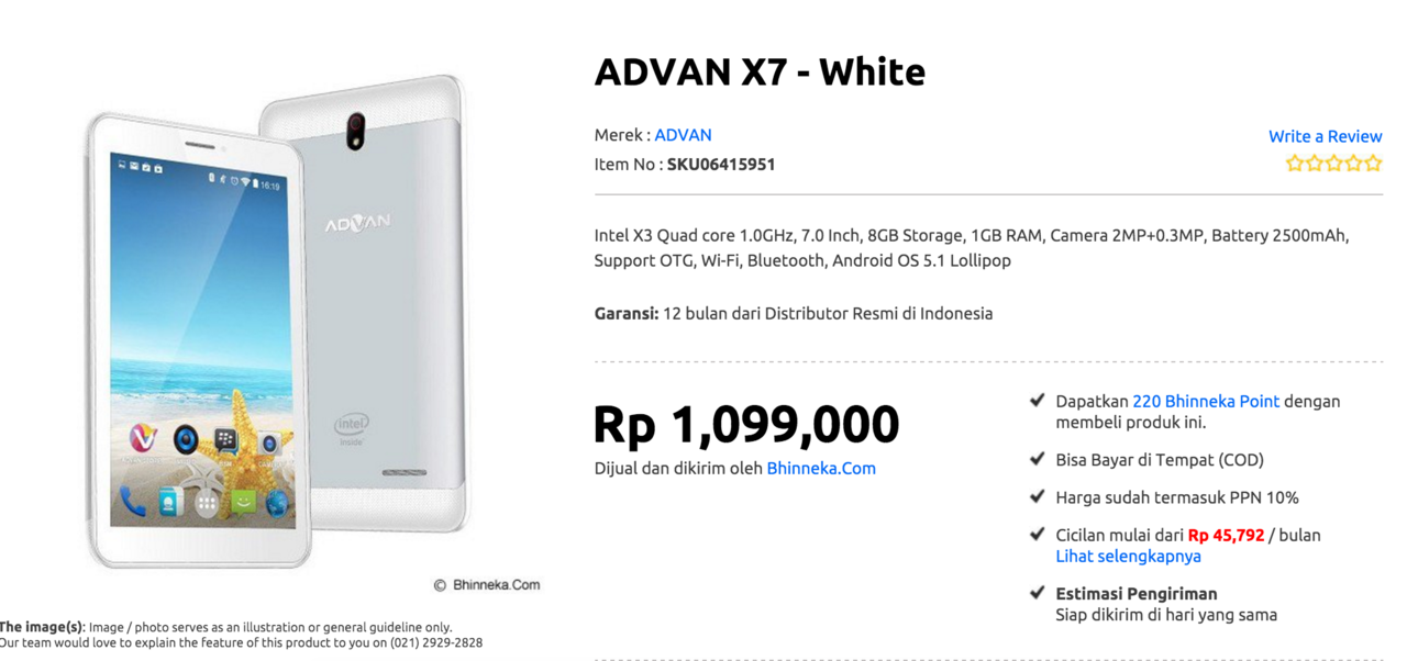 Advan Vandroid X7 Murah Meriah!!