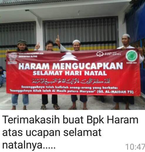 Bpk Haram memberikan ucapan &quot;selamat hari natal&quot;