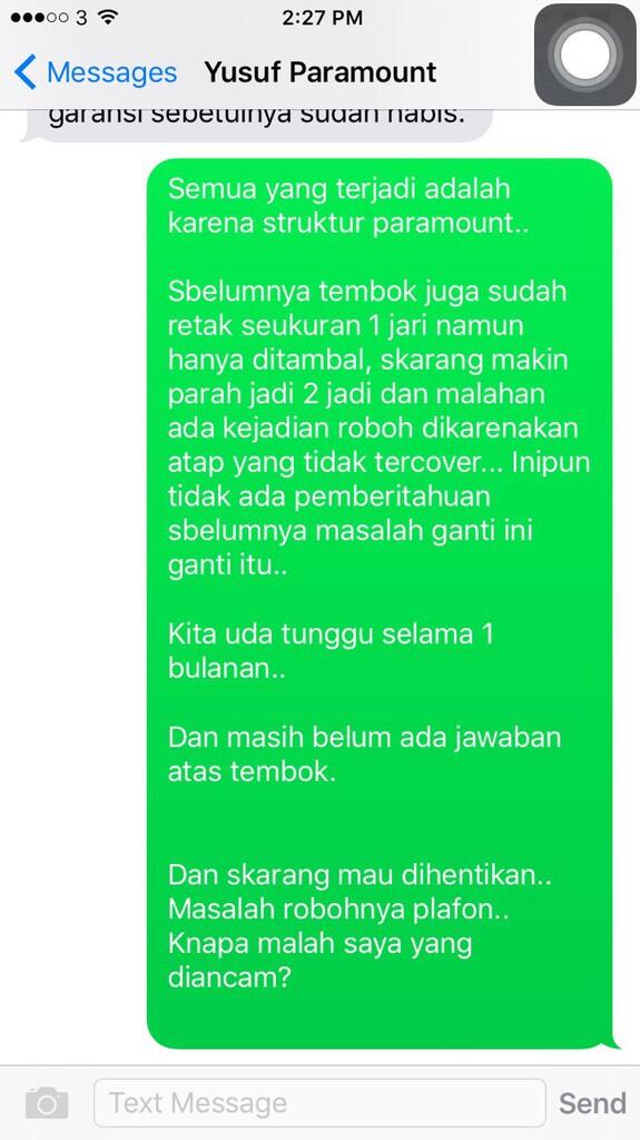 PELAYANAN PARAMOUNT LAND SERPONG BURUK DAN TIDAK BERTANGGUNG JAWAB