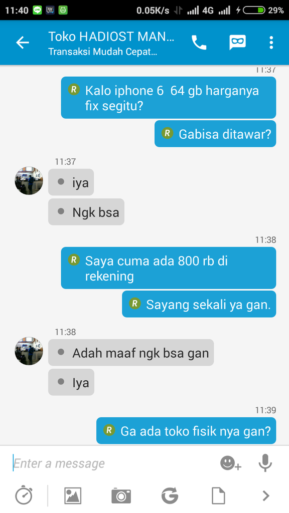 DIduga Penipu lewat BBM dengan nama kontak HADIOST