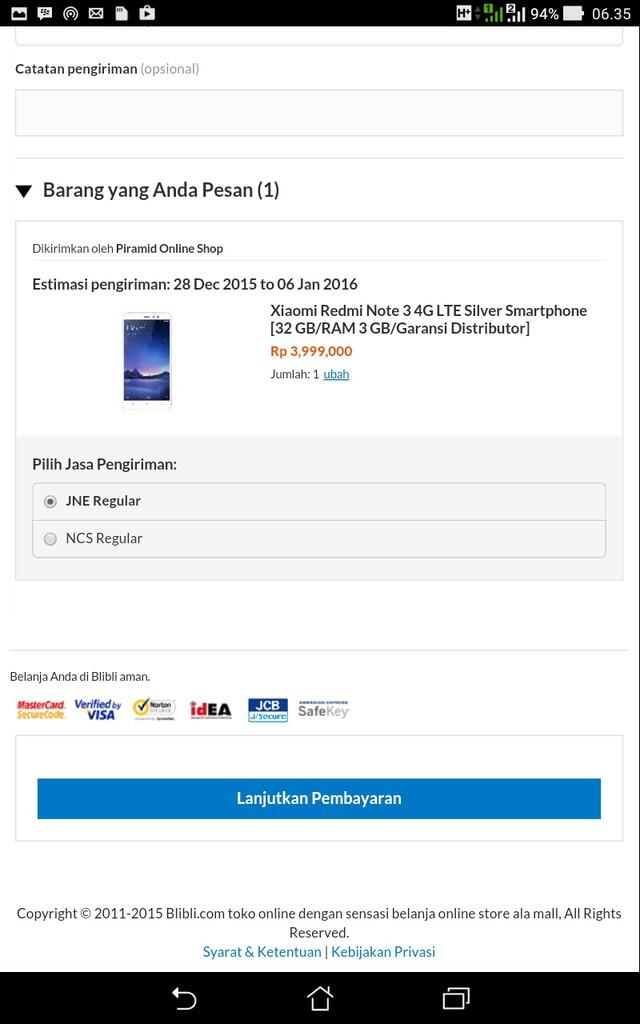 menunggu lebih dari 1 minggu pesanan dibatalkan sepihak oleh merchant blibli.com