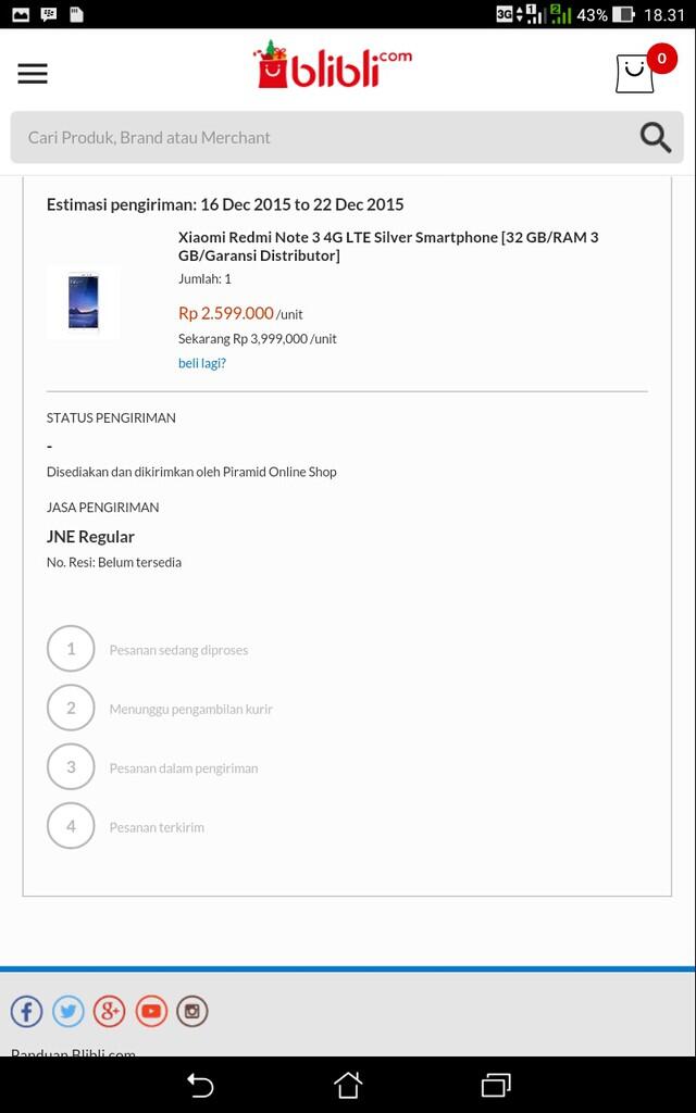 menunggu lebih dari 1 minggu pesanan dibatalkan sepihak oleh merchant blibli.com