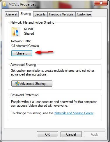 Share file di PC via Wireless