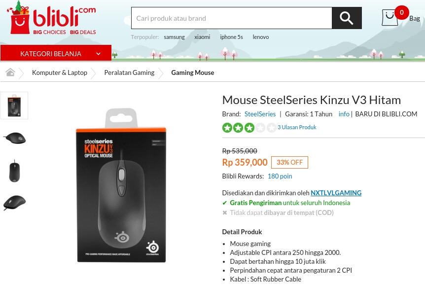 SteelSeries Kinzu v3: Mouse Gaming Standart Harga Bersahabat