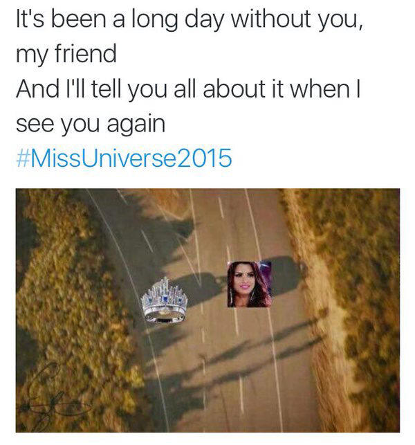 Meme Miss Universe 2015 Bermunculan dan Bikin Ketawa Geli.